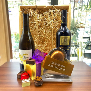 Wijngeschenk met chocolade