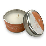 Scented candle in a tin, Mango and Coconut