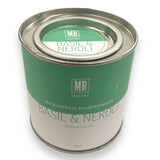 Basil orange blossom scented candle in paint tin