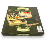 Wooden Game Box Backgammon Chess Mikado and Domino 4 in 1